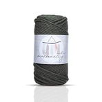 Taranan Makrome İpi 3mm Tek Büküm Taranabilir Pamuk Makrome İpi Makrame İpi (Haki)