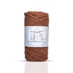 Taranan Makrome İpi 3mm Tek Büküm Taranabilir Pamuk Makrome İpi Makrame İpi (Kiremit)