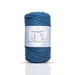 Taranan Makrome İpi 3mm Tek Büküm Taranabilir Pamuk Makrome İpi Makrame İpi (Kot mavisi)