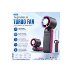 TARÇIN Y19S Taşınabilir Turbo Fan 199 Kademe Dijital Ekranlı Şarjlı El Fanı Boyun Askılı Masaüstü Mini Vantilatör Type-C