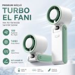 Tarçın Y19S Turbo Fan Şarjlı Mini Vantilatör 199 Kademeli Dijital Göstergeli Sessiz El Fanı - Beyaz