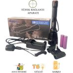 Tarez Gold Police GP-259 Tüfek Bağlantı Aparatlı Şarjlı El Feneri Profesyonel Avcı Feneri