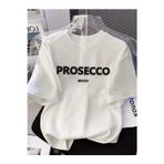 targa lina Kadın Kısa Kol Yazlık Tişört Bisiklet Yaka Baskılı Oversize T-Shirt - Beyaz