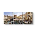 Tarihi Venedik Panorama Tablosu 156 x 70-3 Parçalı