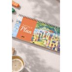 Tarihsiz Spiralli Haftalık Masaüstü Planlayıcı - Bir Pazar Günü - 10X30 cm Plango - Turuncu