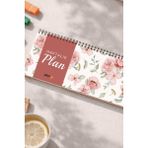 Tarihsiz Spiralli Haftalık Masaüstü Planlayıcı - Gül - 10X30 cm Plango - Gülkurusu