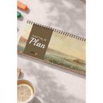 Tarihsiz Spiralli Haftalık Masaüstü Planlayıcı - Istanbul Boğazı - 10X30 cm Plango - Kum Rengi