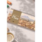 Tarihsiz Spiralli Haftalık Masaüstü Planlayıcı - Mardin - 10X30 cm Plango - Kahverengi