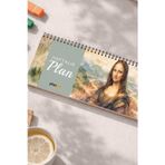 Tarihsiz Spiralli Haftalık Masaüstü Planlayıcı - Mona Lisa - 10X30 Cm Plango