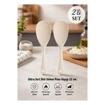 TARIK HOME 2'li 22 cm Sert Uçlu Beyaz Silikon Karıştırma Kaşığı Seti, Pilav Kaşığı Yanmaz Yapışmaz Tava Çizmez