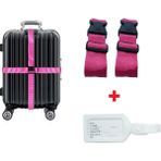 Tarix 2 Adet Pembe Valiz Kemeri + 1 Adet Beyaz Valiz Etiketi