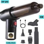 Tarkmats Hyundai Getz Usb Kablosuz Emiş Ve Üflemeli Şarjlı Oto El Süpürgesi Siyah
