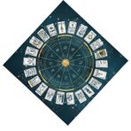 Tarot Örtüsü, Kare Kehanet Örtüsü, Flanel Oyun Matı Metafizik Burç Kartı Fal Astroloji ve Kehanetler İçin