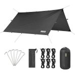 Tarp Gölgelik Tente, Taşınabilir Örtü Branda Çok Işlevli Outdoor Açık Hava Kamp Seyahat Tente Branda Güneşlik Karavan Tente Yan Çadır Gölgelik - 300X400 cm - Siyah
