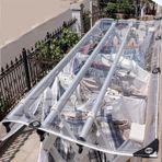 Tarps, 8ft x 49ft Ağır Hizmet Tipi Şeffaf PVC Tente - Sera, Bahçe, Balkon ve Dış Mekan Kaplamaları için Grometli 16 Mil Kalın Su Geçirmez Plastik Tarp