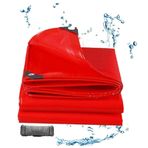 Tarps, Ağır Hizmet Tipi Su Geçirmez Tarp, Kalın Malzeme, 10x13ft Kırmızı, Kamp, Çadırlar, Tekneler, Karavanlar, Dayanıklı Dış Mekan Örtüsü, Çok Amaçlı Kullanım için İdeal