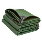 Tarps, Ağır Hizmet Tipi Su Geçirmez Tarps 1,5x5 m/4,9 x 16,4 ft, Grometli ve Güçlendirilmiş Kenarlı Yeşil Tente, Çatı, Veranda, Kamp, Tekne, Havuz Örtüsü için Çok Amaçlı