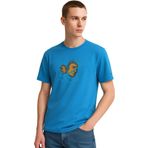 TARRZZ Orbit of Mind Tasarım Tişört Sanatsal Baskılı Bisiklet Yaka Kısa Kollu Pamuklu Tshirt (Azur Mavisi, M)