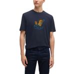 TARRZZ Orbit of Mind Tasarım Tişört Sanatsal Baskılı Bisiklet Yaka Kısa Kollu Pamuklu Tshirt (Gece Mavisi, XL)