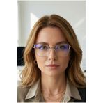 TARSS Sophia Brown Metal Cat Eye Mavi Işık Filtreli Gözlük | Şık Sap Detaylı