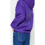 Tarz Bol Kapüşonlu Düşük Kol Uzun Baskılı Geniş Kalıp Kalın içi Polarlı Örme Sweatshirt