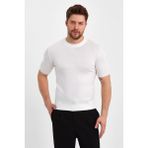 Tarz Cool Beyaz Erkek Yarım Balıkçı Düz Triko T-SHIRT-TRZ19129R12S - XL