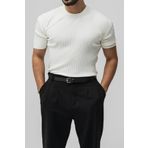 Tarz Cool Erkek Beyaz Likralı Loose Fit T-Shirt