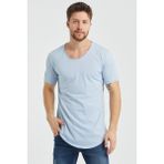 Tarz Cool Erkek Bisiklet Yaka T-Shirt - XL - Açık Mavi