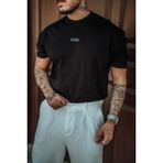 Tarz Cool Erkek Cool Nakışlı Regular Bisiklet Yaka T-Shirt - Siyah