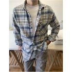 Tarz Cool Erkek Füme-Indigo Çift Cep Kapaklı Slim Fit Oduncu Gömlek - Mavi - Sarı - Beyaz