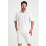 Tarz Cool Erkek Jakarlı Baklava Desenli %100 Pamuk Polo yaka T-Shirt