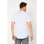 Tarz Cool Erkek Kırmızı Oval Etek Geniş Yaka %100 Pamuk Kısa Kollu T-Shirt - Renkli