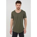 Tarz Cool Erkek Koyu Haki Pis Yaka Salaş T-Shirt-Tcps001R67S - M
