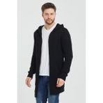 Tarz Cool Erkek Siyah Desenli Triko Hırka- HRK8085R03S