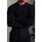 Tarz Cool Erkek Siyah Fitilli Örme Regular Triko Kazak - XL