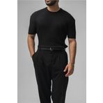 Tarz Cool Erkek Siyah Likralı Loose Fit T-Shirt