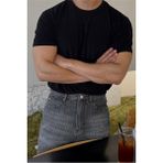 Tarz Cool Erkek Slim Fit Dar Kesim %100 Pamuklu Basic Örme Siyah T-shirt