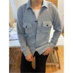 Tarz Cool Erkek Slim Fit Düğmeli Yaka Çift Cepli Düz Oduncu Gömlek - Turkuaz - XL