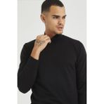Tarz Cool Erkek Slim Fit Yarım Balıkçı Yaka Basic Triko Kazak - Siyah