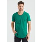 Tarz Cool Erkek Yeşil Çimen Yeşili Pis Yaka Salaş T-shirt