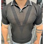 Tarz Cool Erkek Yumuşak Dokulu Polo Yaka Triko T-Shirt - Siyah - XL