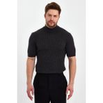 Tarz Cool Füme Erkek Yarım Balıkçı Çizgili Triko T-SHIRT-TRZ19233R03S - XL