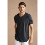 Tarz Cool Gri-Antrasit-Ay Işığı Sarı Erkek Basic Slim 3'lü Paket Kısa Kollu Pamuk T-Shirt