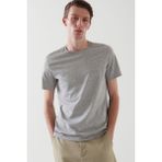 Tarz Cool Gri Basic Erkek Slim Fit %100 Pamuklu Kısa Kollu Bisiklet Yaka T-Shirt