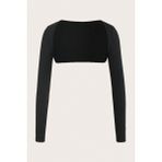 Tarz Cool Kadın Siyah Uzun Kollu Crop Bolero Bluz – Esnek Kumaş, Şık ve Modern Tasarım