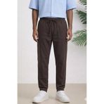 Tarz Cool Kahverengi Renk Erkek Yazlık Keten Karışımı Relaxed Pantolon