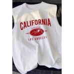 Tarz Cool Kolsuz Atlet Tshirt Erkek Sıfır Kol Oversize T-Shirt - Beyaz