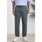 Tarz Cool Lacivert Renk Erkek Yazlık Keten Karışımı Relaxed Pantolon - Açık Haki - 2XL