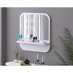 Tarz Design 45 Cm Kare Raflı Beyaz Antre Hol Koridor Duvar Salon Mutfak Banyo Ofis Makyaj Aynası