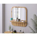 Tarz Design 45 Cm Kare Raflı Safir Meşe Antre Hol Koridor Duvar Salon Mutfak Banyo Ofis Makyaj Aynası